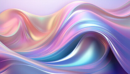 Fototapeta premium an abstract fluid texture with iridescent and pastel hues creating a smooth and flowing design that is both modern and ethereal