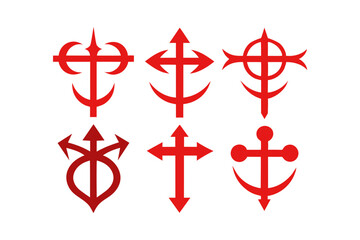 Obraz premium Leviathan Cross Vector Art Set Unique Occult Symbol Designs 
