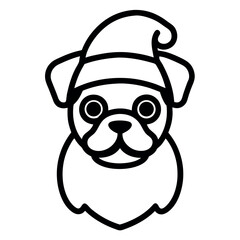 Cute Pug Heads Wearing Santa Hats - Perfect for Christmas Design