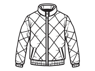 Quilted Jacket line art icon fashion winter style