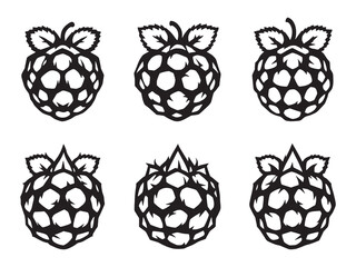 Raspberry line art icon drawing in minimal style