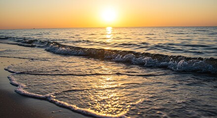 Fototapeta premium Beach Wave at Sunrise