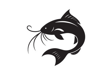 Catfish silhouette with white background