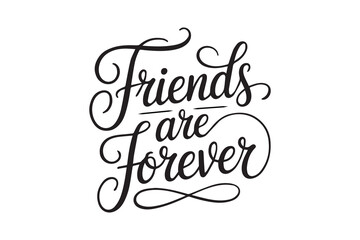Friendship day Calligraphy silhouette with white background