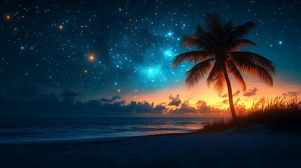 Palms birds sunset high resolution hd photo