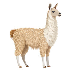 Fototapeta premium Minimalist Llama Illustration on White