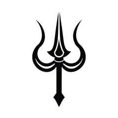 Fototapeta premium double outlined trishul for logo use vector art silhouette