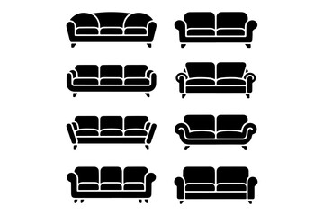Collection of various sofa silhouettes showcasing different designs and styles