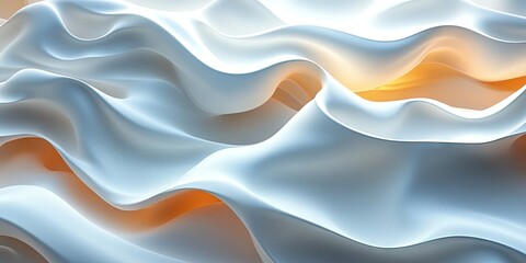Obraz premium Abstract design of flowing white fabric with light effects.