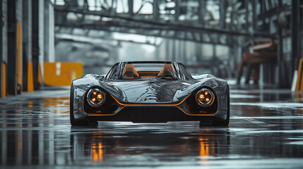 Innovative concept car with striking open form.