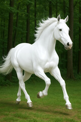 Obraz premium white horse in the field