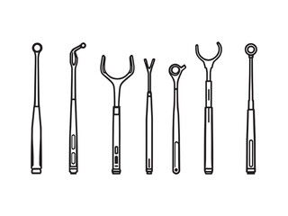 Retractor line art icon elegant professional line style