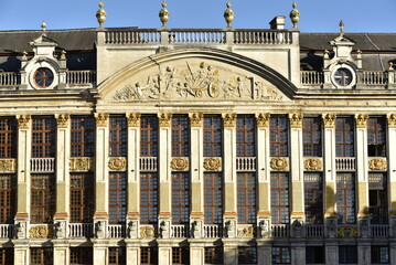 Façades historiques des maisons de corporations de la Grand-Place à Bruxelles-ville 