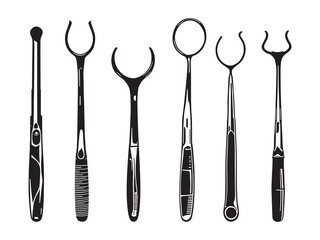 Retractor line art icon minimalistic design illustration concept