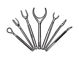 Retractor line art icon vector drawing for logo