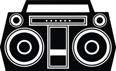 Vintage radio cassette vector - classic ghetto blaster duo, EPS JPEG PNG