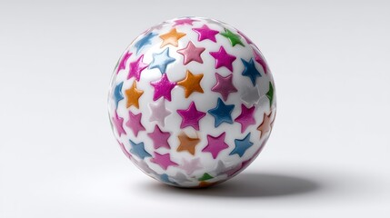 A colorful sphere adorned with vibrant stars perfect for festive designs and creative projects