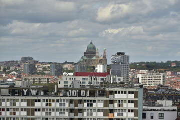 Naklejka premium Vue panoramique de la ville basse depuis la place Poelart à Bruxelles 
