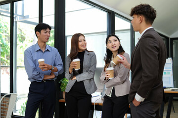 Business discussion after the meeting