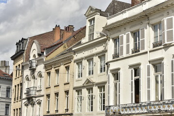 Façades des maisons typiques au centre historique de Bruxelles 