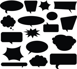 Collection of vector dialogue bubble comic elements