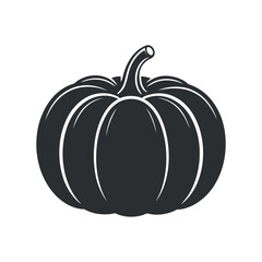 Simple Black Silhouette of a Single Pumpkin Vegetable