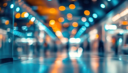 Abstract City Nightscape: Blurry Lights and Reflections