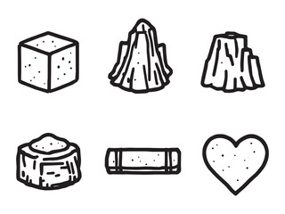 Salt Lick Line Art Isolated on White Background