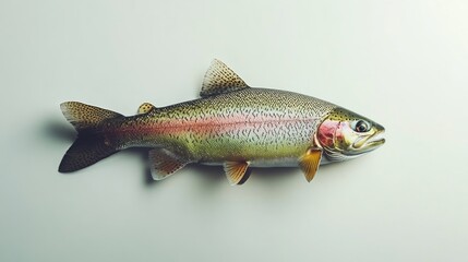 Naklejka premium Fresh rainbow trout, whole fish, studio shot
