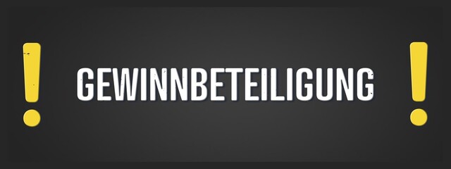 Gewinnbeteiligung (Profit sharing) - A blackboard illustration with white text.