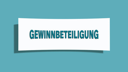 Gewinnbeteiligung (Profit sharing) - A card isolated on light green background.