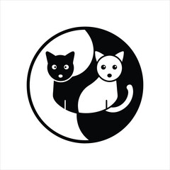 Black and White Pet Symbol Vector Art