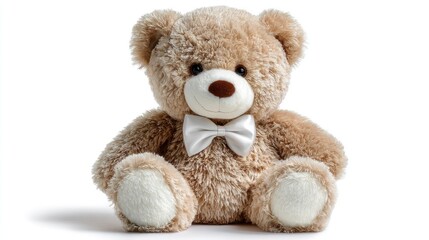 Obraz premium Adorable Teddy Bear with Bow Tie Soft Plush Toy for Comfort and Joy Perfect for Gifts and Dec