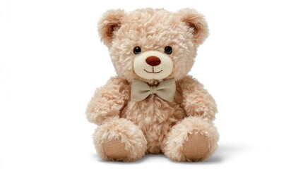 Obraz premium Adorable Teddy Bear with Bow Tie Soft Plush Toy for Comfort and Joy Perfect for Gifts and Dec