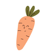 Smiling cartoon carrot. Vector illustration