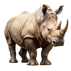 Naklejka premium Side View of a Rhino Isolated on White