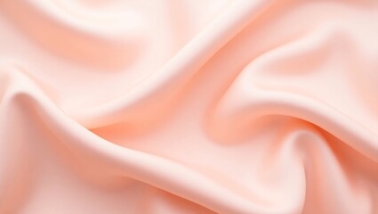 Peach-Colored Silk Fabric Texture Elegant Draped Background