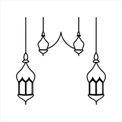  Islamic Lantern Line Art for Ramadan Design