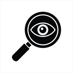  Magnifying Glass and Eye Icon Vector Silhouette