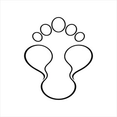 Ornamental Footprint Line Art Vector Design