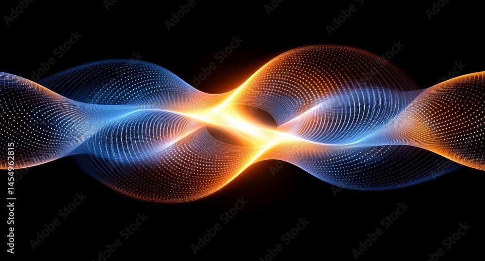 Poster blue and yellow lines in an abstract background produce a depth illusion in the middle of a dark spa