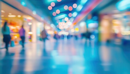 Blurred Lights and Motion in a Modern Shopping Mall