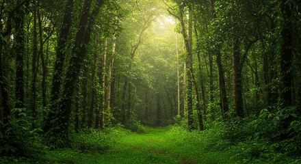 Fototapeta premium Lush Green Forest Path