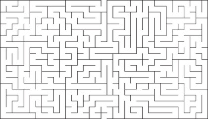 Complex Black and White Rectangular Maze Puzzle Game Challenge