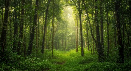 Obraz premium Forest Path Green Trees