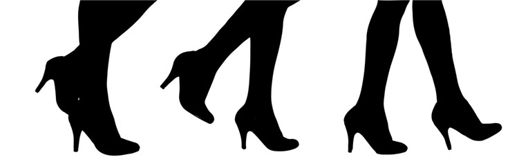 Elegant Silhouette of a Woman s Legs in Classic Retro Shoes