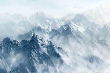 Obraz premium landscape mountains lake clouds