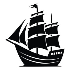 ship silhouette illustration on white background