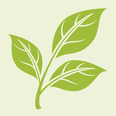 green leaf icon minimalist design eco friendly symbol