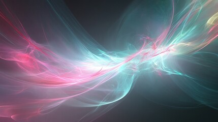 Fototapeta premium Abstract light swirls, energy flow, dark background, design element